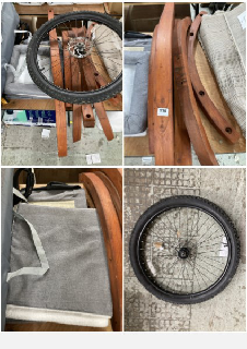 HOMEWARES TO INCLUDE A MOUNTAIN BIKE WHEEL AND TYRE