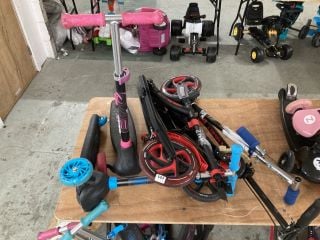 VARIOUS SCOOTERS TO INCLUDE ZINC