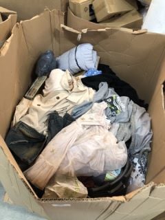 PALLET OF ITEMS INC CLOTHES IN VARIOUS DESIGNS AND COLOURS