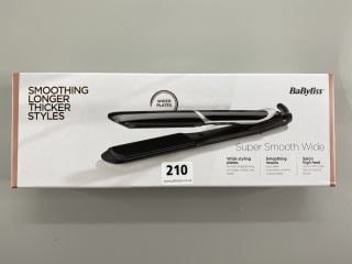 BABYLISS SUPER SMOOTH WIDE HAIR STRAIGHTNERS (SEALED)