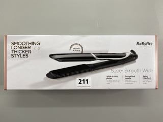 BABYLISS SUPER SMOOTH WIDE HAIR STRAIGHTNERS (SEALED)