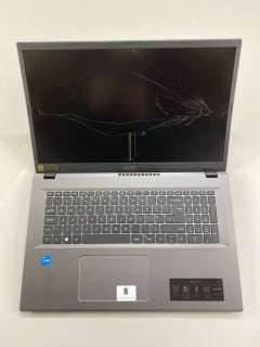 ACER AS[IRE 3 17 256GB LAPTOP IN STEEL GREY: MODEL NO A317-55P-3934 (WITH BOX & CHARGE UNIT) (SMASHED SCREEN). INTEL CORE I3-N305, 8GB RAM,   [JPTN41830]