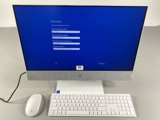 HP PAVILION 23.8 INCH AIO 512GB PC IN WHITE: MODEL NO CA2002NA (WITH BOX, CHARGE UNIT, MOUSE & KEYBOARD). INTEL CORE I5-13400T @ 1.30GHZ, 8GB RAM,   [JPTN41834]