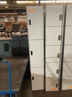 2 X 3 DOOR CREAM AND STAINLESS STEEL LOCKERS