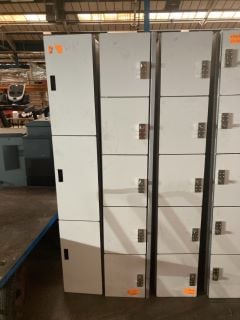 2 X 5 DOOR COMBINATION LOCK CREAM AND STAINLESS STEEL LOCKERS