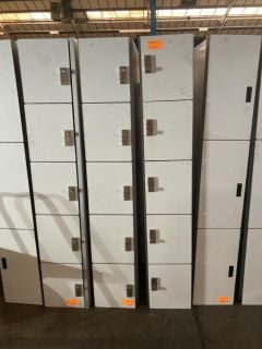 2 X 5 DOOR COMBINATION LOCK CREAM AND STAINLESS STEEL LOCKERS