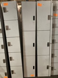 2 X 3 DOOR CREAM AND STAINLESS STEEL LOCKERS