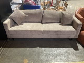 BROWN CORDUROY 3 SEATER SOFA