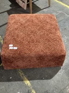 RED LAYERED FABRIC OTTOMAN STOOL