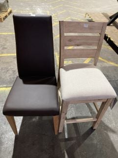 X 2 WOODEN DINING CHAIRS