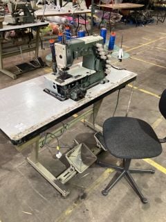 KANSAI SPECIAL MODEL DFB 1404PMD INDUSTRIAL SEWING MACHINE TO INCLUDE CHAIR