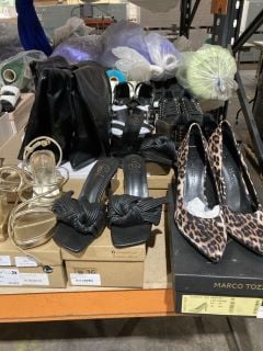 ASSORTMENT OF WOMENS SHOES TO INCLUDE MISS SOPHIA STUDDED TRAINERS AND ERYNN BLACK KNOW BOW HEELS