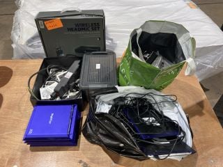 ASSORTMENT OF ELECTRONICS TO INCLUDE WIRELESS HEADSET AND BRIGHTSIGN XD4 DIGITAL SIGNAGE PLAYER