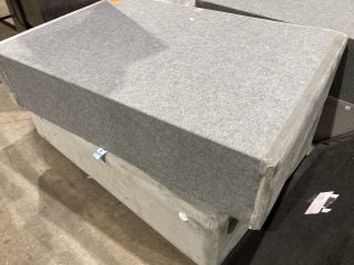 SLATE GREY COLOURED FLEECE LIKE FABRIC 2 PART DIVAN BED (NO HEADBOARD) L200 X W150