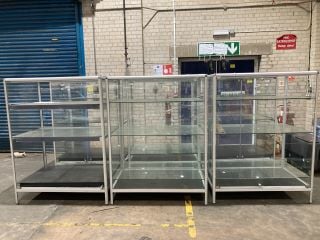 3 X GLASS DISPLAY CABINNETS