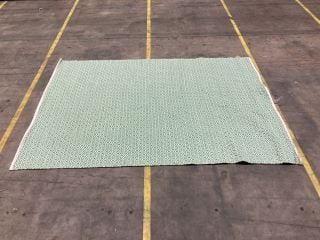 GREEN AND WHITE DIAMOND PATTERN RUG