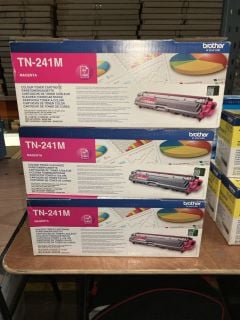 X 3 BROTHER TN-241M MAGENTA TONER CARTRIDGES