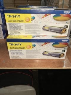 X 2 BROTHER TN-241Y YELLOW TONER CARTRIDGES