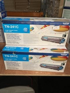 X 3 BROTHER TN-241C CYAN TONER CARTRIDGES