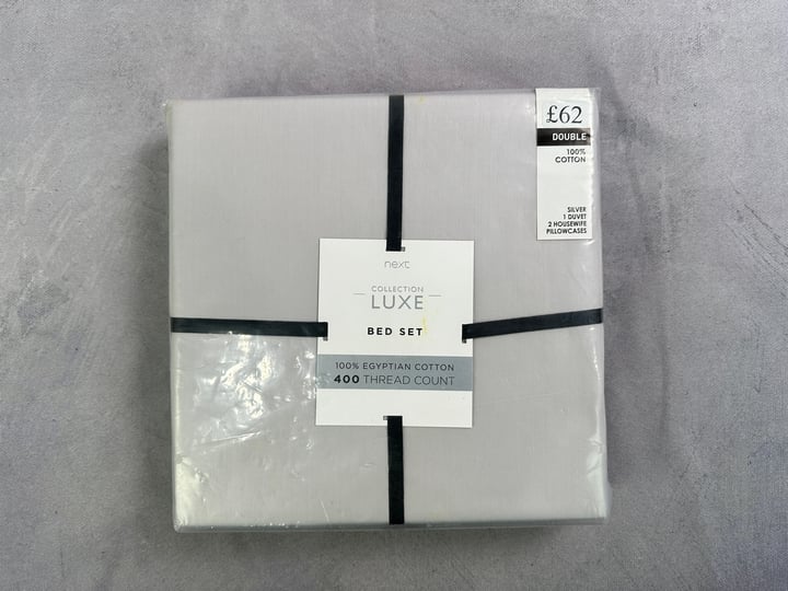 Next Luxe Collection Double Bed Set, 100% Egyptian Cotton, 400 Thread Count  (VAT ONLY PAYABLE ON BUYERS PREMIUM)