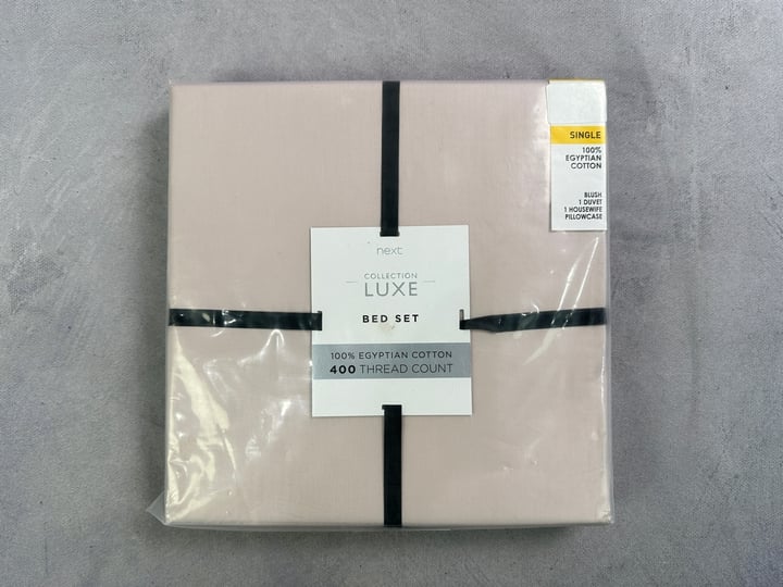 Next Luxe Collection Single Bed Set, 100% Egyptian Cotton, 400 Thread Count  (VAT ONLY PAYABLE ON BUYERS PREMIUM)