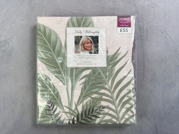 Holly Willoughby Carmella Double Bed Set, 100% Cotton Percale, 180 Thread Count  (VAT ONLY PAYABLE ON BUYERS PREMIUM)