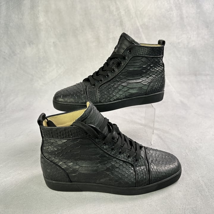 Christian Louboutin Louis Snakeskin High Top Sneakers - Size 43.5 (VAT ONLY PAYABLE ON BUYERS PREMIUM)