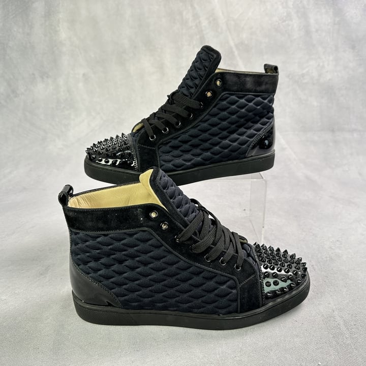 Christian Louboutin Louis Spike Quilted High Top Sneakers - Size 42.5 (VAT ONLY PAYABLE ON BUYERS PREMIUM)