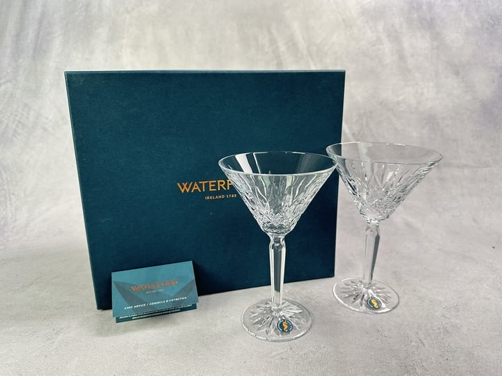 Waterford Crystal Martini Glasses x2 With Box (VAT ONLY PAYABLE ON BUYERS PREMIUM)