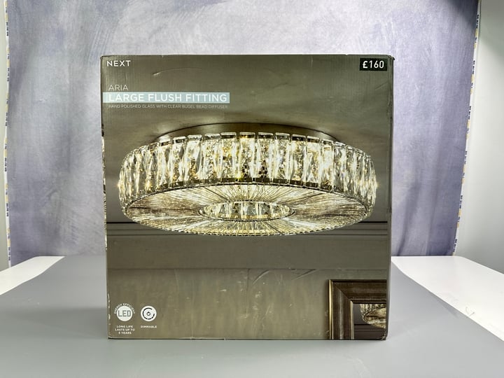 Next Aria Large Flush Fitting Ceiling Light Boxed (VAT ONLY PAYABLE ON BUYERS PREMIUM)