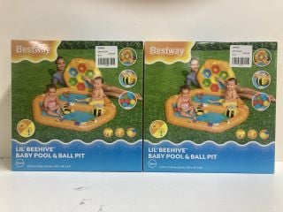 2 X BEST WAY 50" X 47" X 24" LIL BEEHIVE BABY POOL & BALL PIT