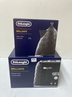 DELONGHI BRILLANTE BLACK KETTLE & TOASTER