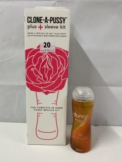 CLONE-A-P**** PLUS+ SLEEVE KIT & DUREX MASSAGE LUBE (ID REQUIRED 18+)