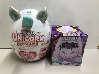 2 X CHILDREN'S TOYS TO INC ZURU RAINBOCORNS UNICORN RESCUE