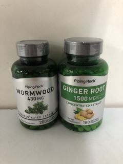 BOX OF HERBAL SUPPLEMENTS TO INC GINGER ROOT 1500MG - EXP DATE 04/2027