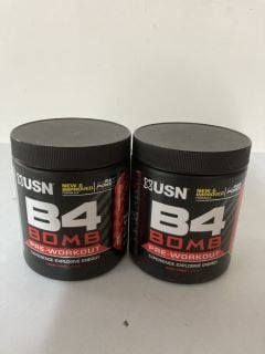 2 X USN B4 BOMB PRE WORKOUT CHERRY FLAVOUR 180 G - BEST BEFORE 01/2025