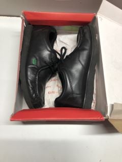 KICKERS FRAGMA LACE BLACK LEATHER SHOE - SIZE 7 * BOX OF VARIOUS DESIGNER SHOES VARIOUS SIZES (UNPAIRED