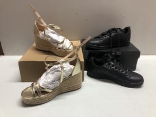 VERY GOLD WOMAN'S SHOE - SIZE 6 & ELLE SPORT BLACK WOMAN'S SHOE - SIZE 5