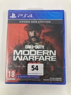 PLAYSTATION 4 CALL OF DUTY MODERN WARFARE CROSS GEN EDITION CONSOLE GAME (SEALED)(ID REQUIRED 18+)