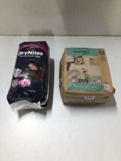 2 X SANITARY PRODUCTS TO INC HUGGIES DRYNITES PYJAMA PANTS TEENS