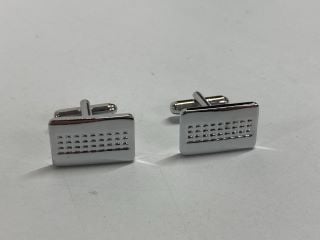 15 X RECTANGULAR CHROME CUFFLINKS - APPROX RRP.£150