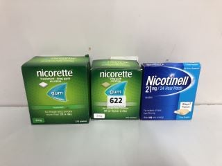 3 X NICOTINE PRODUCTS TO INC NICORETTE 2MG GUM (18 + ID REQUIRED)