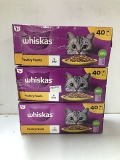 3 X WHISKAS POULTRY FEAST - BEST BEFORE 21/12/25