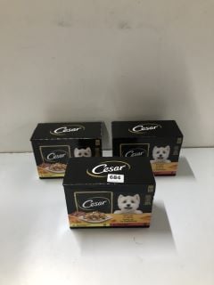 3 X CESAR SELECTION IN JELLY DOG FOOD - BEST BEFORE 21/06/2026