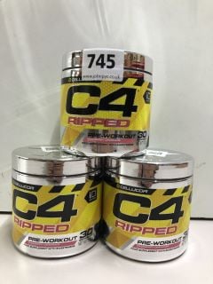 3 X CELLUCOR C4 RIPPED PRE-WORKOUT RASPBERRY LEMONADE - BEST BEFORE:10/2024