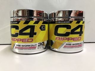 2 X CELLUCOR C4 RIPPED PRE-WORKOUT RASPBERRY LEMONADE - BEST BEFORE:10/2024