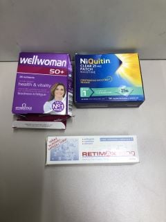 BOX OF ITEMS INC.NIQUITIN CLEAR 21MG NICOTINE PATCHES - BEST BEFORE: 01/2026 (ID REQUIRED 18+)