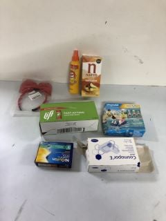 BOX OF VARIOUS ITEMS INC. COSMOPOR E STERIL ABSORBENT ADHESIVE DRESSINGS