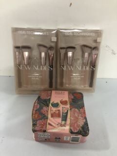 BOX OF BEAUTY ITEMS INC. REAL TECHNIQUES NEW NUDES MAKE-UP BRUSH SET