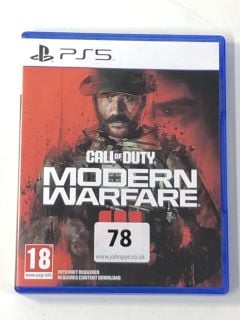 PLAYSTATION 5 CALL OF DUTY MODERN WARFARE III CONSOLE GAME (ID REQUIRED 18+)